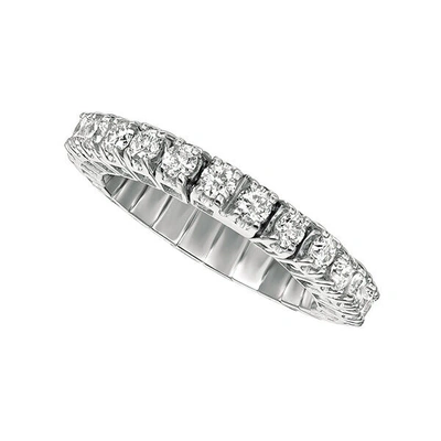 Pre-owned Eternity 1.00 Carat Natural Diamond  Band Ring Stretch Si 14k White Gold