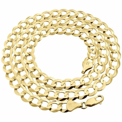 Pre-owned Jfl Diamonds & Timepieces Mens Solid 10k Yellow Gold Cuban Curb Link Chain Necklace 8.5 Mm 20-30 Inches