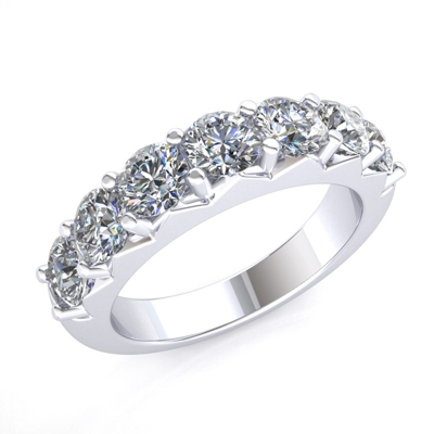 Pre-owned Jewelwesell Ladies 7stone 2ct Natural Round Diamond Wedding Anniversary Ring Solid 10k Gold