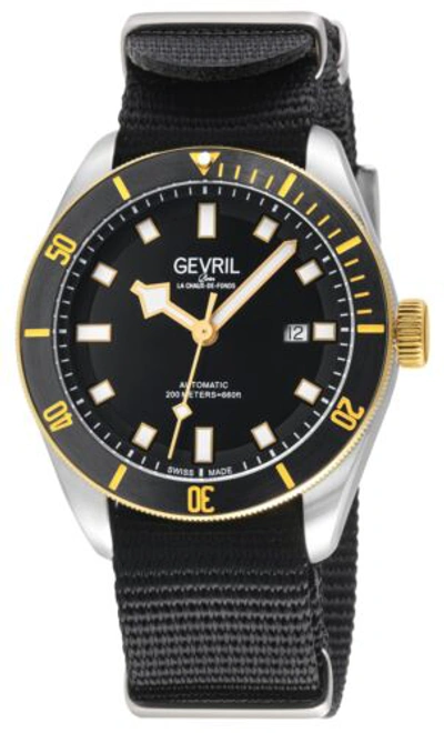 Pre-owned Gevril Men's 48608n Yorkville Swiss Automatic Sellita Sw200 Canvas Date Watch