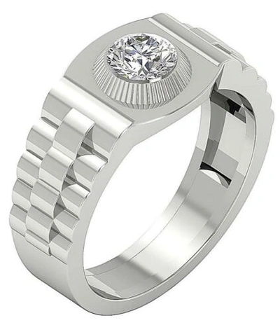 Pre-owned Si1 G Men's Wedding Natural Diamond Ring Si1 0.75 Ct 14k Solid Yellow Gold Bezel Set In White