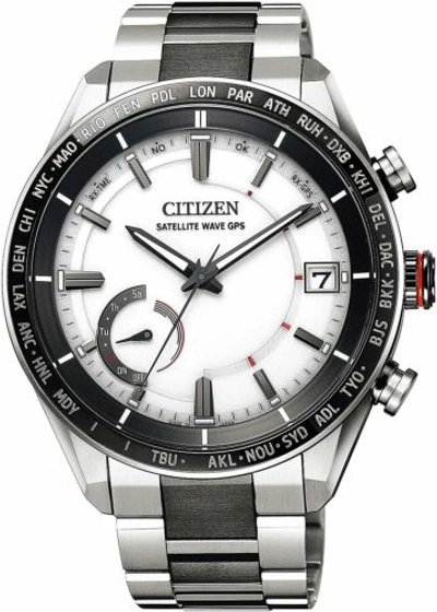 Pre-owned Citizen Attesa Cc3085-51a Eco-drive Satellite Gps Titanium Men`s Watch Japan