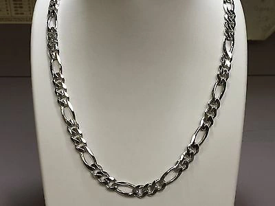 Pre-owned Nova 14k Gold Italian Figaro Link Men's Chain/necklace 22" 8mm 59 Grams In No Stone