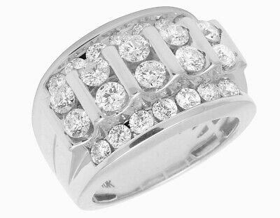 Pre-owned Jewelry Unlimited 10k White Gold Real Diamond Channel Set Mens Pinky Ring 3.15 Ct