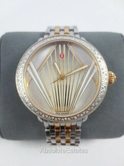 Pre-owned Michele Serein Broadway Two Tone Edition Watch Diamond Mw21g01c5100