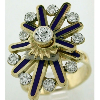 Pre-owned Gems4me Motion Ring Starburst 14k Gold - Fl878