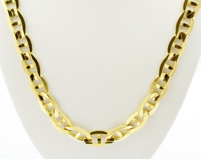 Pre-owned Gd Diamond 100gm 14k Yellow Solid Gold Men's Mariner Concave Heavy Chain Necklace 30" 9.5mm