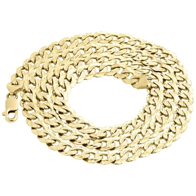 Pre-owned Jfl Diamonds & Timepieces Mens Real 10k Yellow Gold Diamond Cut Fancy Miami Cuban Chain 8.5mm Necklace 28"