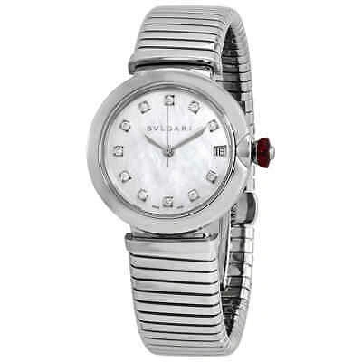 Pre-owned Bvlgari Lucea Automatic Diamond Mop Dial Ladies Watch 103100