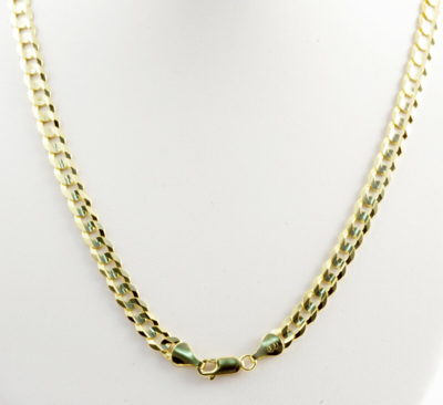 Pre-owned Gd Diamond 6.90mm 20" 29 Gm Solid 14k Gold Yellow Men's Flat Cuban Polished Necklace Chain
