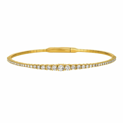 Pre-owned Morris 1.25 Carat Natural Diamond Flexible Bracelet Si 14k Yellow Gold 7''