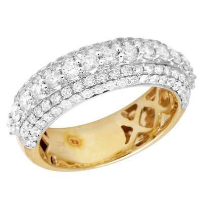 Pre-owned Jewelry Unlimited Men's 10k Yellow Gold Genuine Diamond Solitaire Wedding Band Ring 2.35ct 7mm In G-h