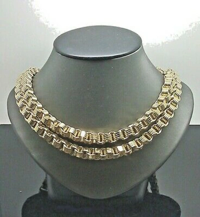Pre-owned G&d Real 10k Yellow Gold Men Byzantine Chain Necklace 24inch 10mm