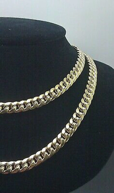 Pre-owned G&d Real 10k Yellow Gold Cuban Link Chain Necklace 6mm 26" Box Clasp For Men Genuine