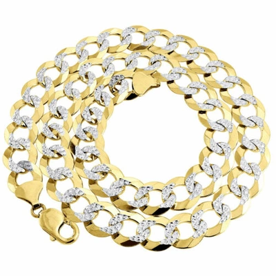 Pre-owned Jfl Diamonds & Timepieces 10k Yellow Gold Solid 14.25 Mm Diamond Cut Curb Cuban Chain Necklace 20" - 30"