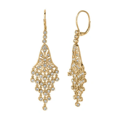 Pre-owned Morris 2.30 Ct Natural Diamond Chandelier Earrings Si 14k Yellow Gold