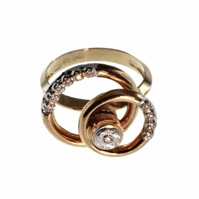Pre-owned Gems4me Motion Ring With Double Tier Diamond Accented Rings In 14k - Fl855 In White/colorless