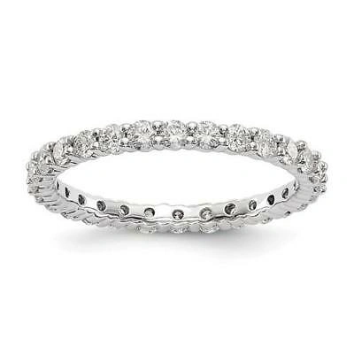 Pre-owned Kabbalah King 14k White Gold Round Diamond Eternity Band Ring Shared Prong 1.00ct Size 8 Gift