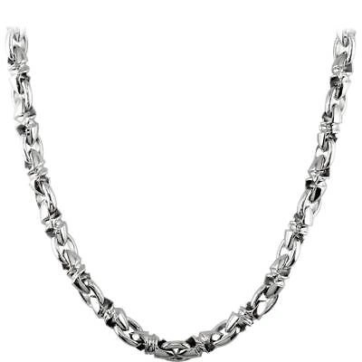 Pre-owned Bullet Mens Medium Size Twisted  Link Chain In Sterling Silver, 24 Inches