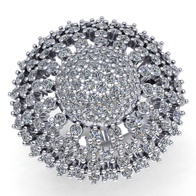 Pre-owned Jewelwesell Genuine 5ctw Round Cut Diamond Ladies Cluster Bridal Fancy Ring 10k Gold