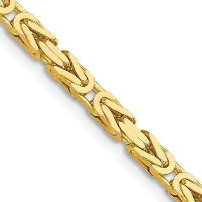 Pre-owned Skyjewelers Real 14kt Yellow Gold 26 Inch 3.25mm Byzantine With Lobster Clasp Chain; 26 Inch