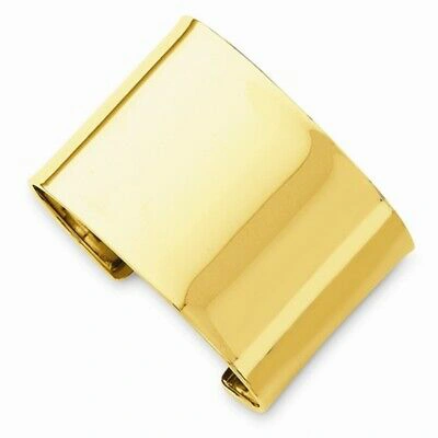 Pre-owned Roxx Fine Jewelry 47mm Wide Cuff Bracelet In 14k Yellow Gold With A Smooth Polished Finish