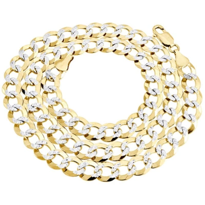 Pre-owned Jfl Diamonds & Timepieces 14k Yellow Gold 9.50mm Solid Diamond Cut Cuban Chain Link Necklace 22-30 Inches