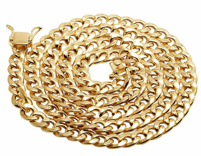 Pre-owned Jewelry Unlimited Yellow Gold Miami Cuban Link 7mm Chain Necklace 20-30 Inches