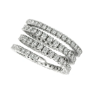 Pre-owned Eternity 1.35 Carat Natural Diamond  Stretch Band Ring Si 14k White Gold