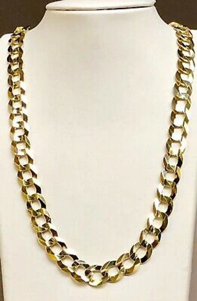 Pre-owned R C I 14k Solid Yellow Gold Men Comfort Curb Link 26" 12.2mm 86 Grams Chain/necklace In No Stone