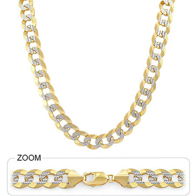 Pre-owned Gd Diamond 13.20mm 26" 131 Gm 14k Gold Two Tone Men's White Pave Heavy Cuban Chain Necklace