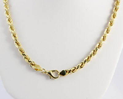 Pre-owned Gd Diamond 89 Gm 14k Yellow Solid Gold Men's Women Diamond Cut Rope Chain Necklace 26" 6 Mm In No Stone