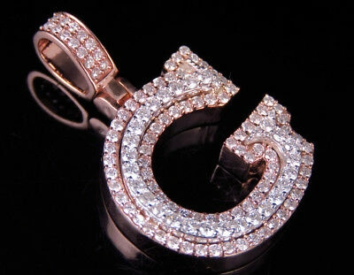 Pre-owned Jewelry Unlimited Custom 3d Letter Initial Diamond Pendant Charm 10k Twotone Gold 1 4/5 Ct 1.5" In G-h