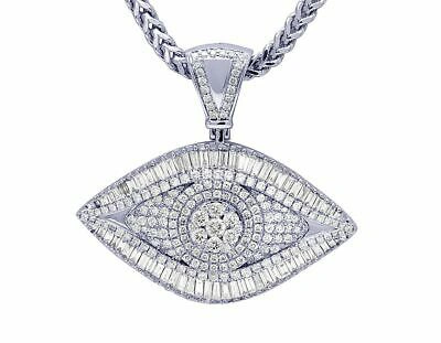 Pre-owned Jewelry Unlimited Mens Real Baguette Diamonds 2 7/10ct 14k White Gold 1.4" In G-h