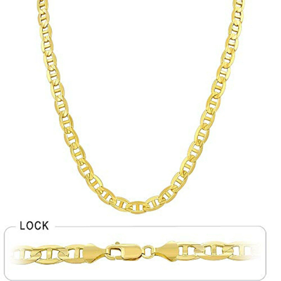 Pre-owned Gd Diamond 64.00gm 14k Solid Gold Yellow Men's Mariner Concave Chain 26" 8.10mm Necklace