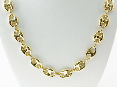 Pre-owned Gd Diamond 47.60 Gram 14k Yellow Gold Men's / Women's Puff Mariner Chain Necklace 24" 13 Mm In No Stone
