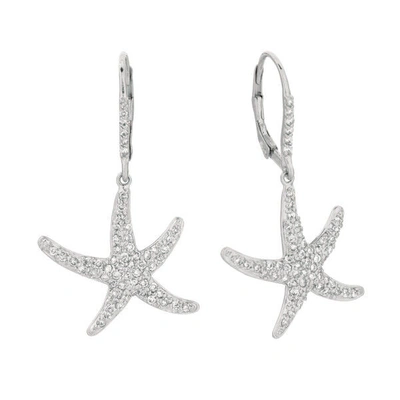 Pre-owned Morris 1.20 Carat Natural Diamond Starfish Earrings Si 14k White Gold