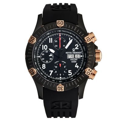 Pre-owned Revue Thommen Men's Airspeed Black Dial Chronograph Automatic Watch 16071.6884