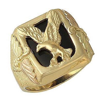 Pre-owned Dakota Black Hills Gold Mens  Black Onyx 10k Ring Krx977 Select Your Size