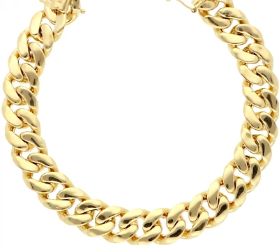 Pre-owned G&d 10k Real Gold Men 11mm Miami Cuban Bracelet Box Lock 7.6 Inch