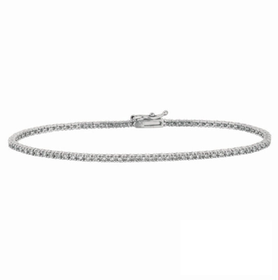 Pre-owned Morris 1.00 Carat Natural Diamond Tennis Bracelet Si 14k White Gold 7'' 97 Stones