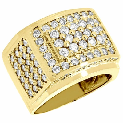 Pre-owned Jfl Diamonds & Timepieces Diamond Pinky Ring Mens Round Cut 14k Yellow Gold Wedding Band 3.10 Ct. (17mm) In White