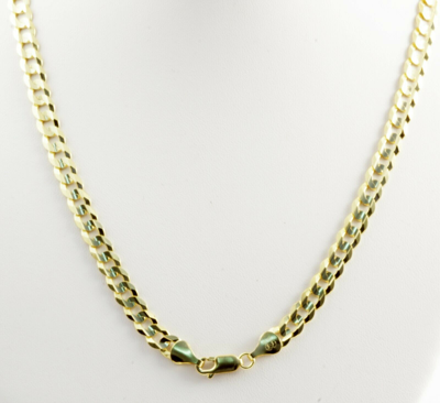 Pre-owned Gd Diamond 5.9mm 22" 22.50gm 14k Gold Solid Yellow Men's Flat Cuban Necklace Chain Polished