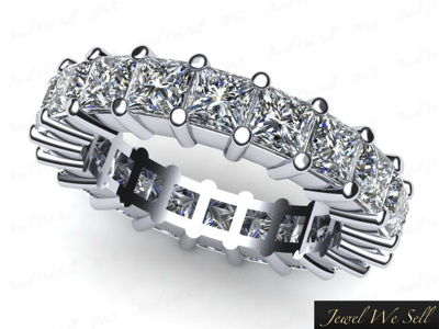 Pre-owned Jewel We Sell 2.70ct Princess Cut Diamond Shared Prong Eternity Band Ring 10k White Gold Gh I1