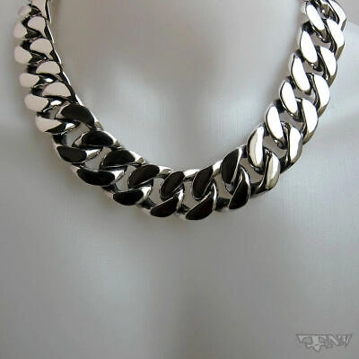 Pre-owned Tnm Huge Emperor Men's Necklace Solid.925 Sterling Silver 24"
