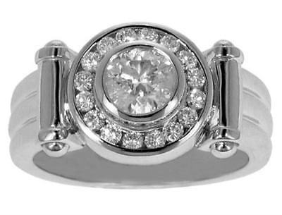 Pre-owned La 2.20 Ct Tw Men's Round Diamond Designer Style Pinky Ring In 14 Kt White Gold
