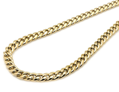 Pre-owned Jewelry Unlimited Men's Real Yellow Gold 10k Hollow Miami Cuban Link 7mm Chain Necklace 20"-30"