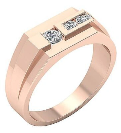 Pre-owned Vs1 E 0.50 Ct Natural Diamond Mens Solitaire Engagement Ring Rose Gold Appraisal In White