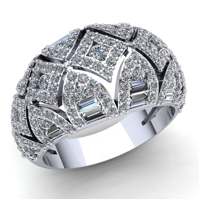 Pre-owned Jewelwesell Real 2carat Princess Cut Diamond Mens Bridal Fancy Wedding Band Ring 10k Gold