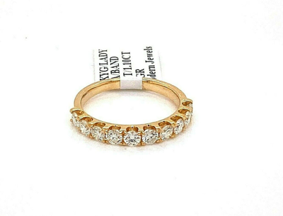Pre-owned Handmade 18k Yellow Gold 1.10 Ct Diamond Shared Prong Wedding Band, 3gm, Size 6.75, S1423 In G-h